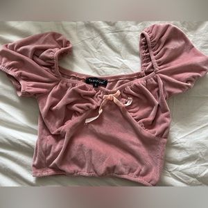 verge girl velvet crop top